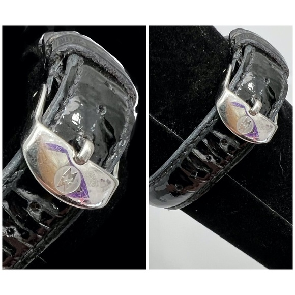MICHELE MINI URBAN STAINLESS STEEL WATCH WITH BLACK PATENT LEATHER STRAP main image 8